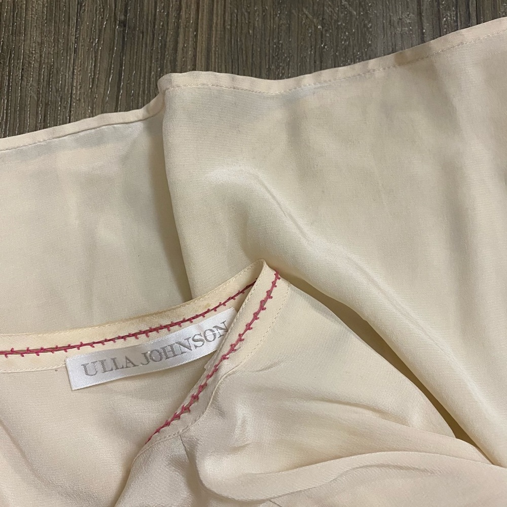 Sold-Ulla Johnson Silk Peasant Cutout Blouson Dress 10 - Picture 6 of 10